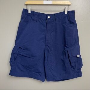 Vintage NO FEAR Blue Cargo Rip Stop Style Shorts Y2K 00’s Size 34